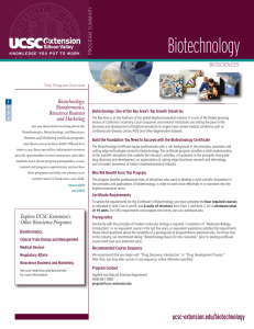 Biotechnology Biotechnology, Bioinformatics, Bioscience Business