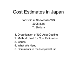 Cost Estimates in Japan