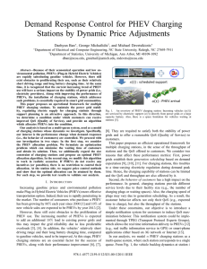 Demand Response Control for PHEV Charging Stations by Dynamic Price Adjustments