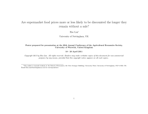 Are supermarket food prices more or less likely to be... remain without a sale?