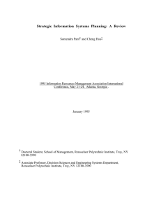 Strategic Information Systems Planning: A Review
