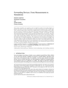 Forwarding Devices: From Measurements to Simulations ROMAN CHERTOV Aerospace Corporation