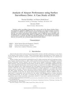 Analysis of Airport Performance using Surface Harshad Khadilkar and Hamsa Balakrishnan