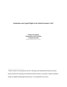 Institutions and Capital Flight in the Global Economic Crisis