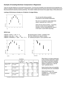 Example of Including Nonlinear Components in Regression