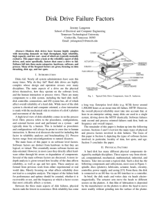 Disk Drive Failure Factors Jeremy Langston