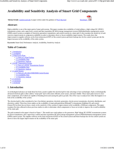 Availability and Sensitivity Analysis of Smart Grid Components