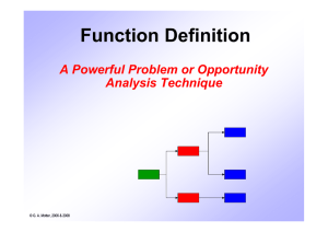 Function Definition A Powerful Problem or Opportunity Analysis Technique