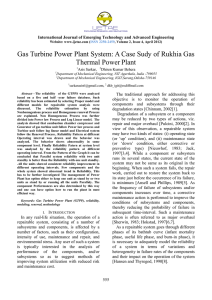 Gas Turbine Power Plant System: A Case Sudy of Rukhia... Thermal Power Plant