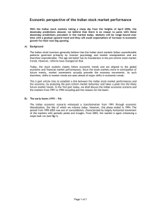 Economic perspective of the Indian stock market performance