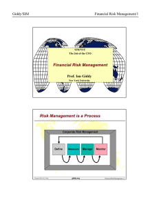 Financial Risk Management Risk Management is a Process Giddy/SIM Financial Risk Management/1