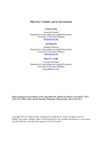 Milk Price Volatility and its Determinants