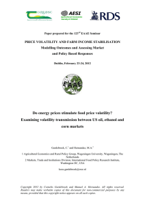 PRICE VOLATILITY AND FARM INCOME STABILISATION Modelling Outcomes and Assessing Market