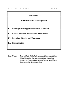 Bond Portfolio Management I.