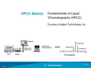 HPLC Basics Fundamentals of Liquid Chromatography (HPLC) Courtesy of Agilent Technologies, Inc.