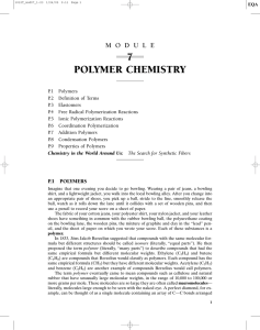 7 POLYMER CHEMISTRY M O D U L E