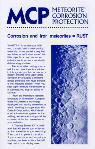 Corrosion and Iron meteorites = RUST