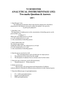 ANALYTICAL INSTRUMENTS(EI 1352) VI SEMESTER T