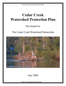 Cedar Creek Watershed Protection Plan Developed by The Cedar Creek Watershed Partnership