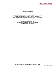 TM 11-6625-2850-14&amp;P TECHNICAL MANUAL OPERATOR'S, ORGANIZATIONAL, DIRECT SUPPORT AND GENERAL SUPPORT MAINTENANCE MANUAL