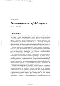 Thermodynamics of Adsorption 1 Introduction CHAPTER 21 ALAN L. MYERS