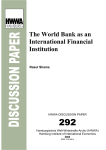 292 The World Bank as an International Financial Institution