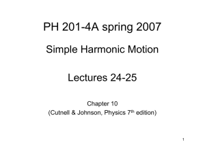 PH 201-4A spring 2007 PH 201 4A spring 2007 Simple Harmonic Motion