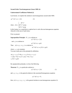 Second Order Non-homogeneous Linear ODE (4)  Undetermined Coefficients Method (2)