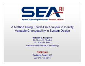 A Method Using Epoch-Era Analysis to Identify CSER 2011 Redondo Beach, CA