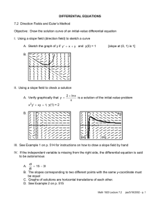 DIFFERENTIAL EQUATIONS 7.2  Direction Fields and Euler’s Method