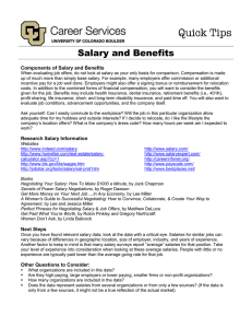 Salary and Benefits Components of Salary and Benefits