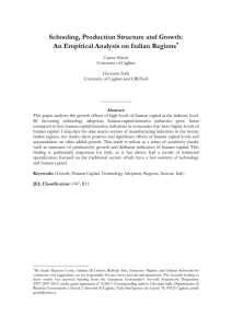 Schooling, Production Structure and Growth: An Empirical Analysis on Italian Regions