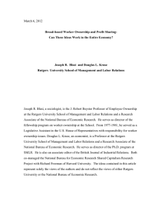 March 6, 2012  Broad-based Worker Ownership and Profit Sharing: