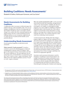 Building Coalitions: Needs Assessments Needs Assessments for Building Coalitions