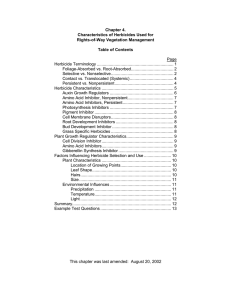 Chapter 4. Characteristics of Herbicides Used for Rights-of-Way Vegetation Management Table of Contents