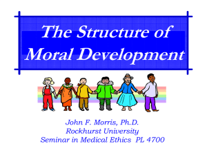 The Structure of Moral Development John F. Morris, Ph.D. Rockhurst University