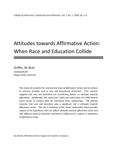 Attitudes towards Affirmative Action:  When Race and Education Collide  Griffin, W. Bret 