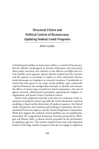 Structural Choice and Political Control of Bureaucracy: Updating Federal Credit Programs Kevin Corder