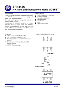 SPN3456 N-Channel Enhancement Mode MOSFET