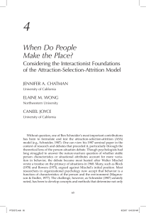 4 When Do People Make the Place? Considering the Interactionist Foundations