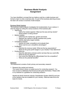 Business Model Analysis Assignment