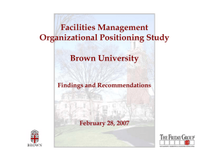 Facilities Management Organizational Positioning Study Brown University Findings and Recommendations