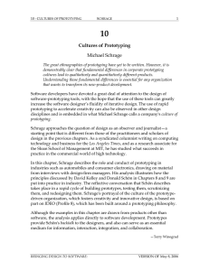 10 Cultures of Prototyping Michael Schrage