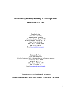 Understanding Boundary-Spanning in Knowledge Work: Implications for IT Use*