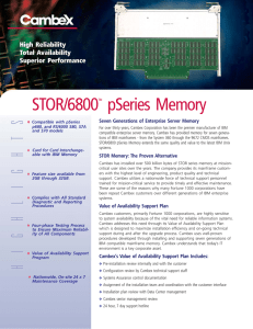 STOR/6800 pSeries Memory High Reliability Total Availability