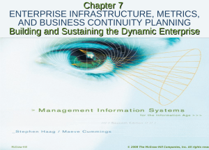 Chapter 7 Building and Sustaining the Dynamic Enterprise  ENTERPRISE INFRASTRUCTURE, METRICS,