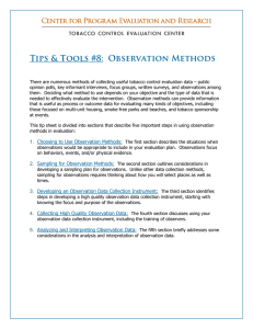 Tips &amp; Tools #8:  Observation Methods