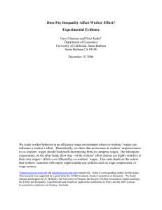 Does Pay Inequality Affect Worker Effort? Experimental Evidence