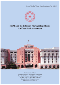 MSM and the Efficient Market Hypothesis: An Empirical Assessment