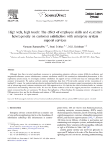 High tech, high touch: The effect of employee skills and... heterogeneity on customer satisfaction with enterprise system